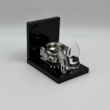 مبخرة أنيقة بتصميم عصري فاخر، مصنوعة من خامة شفافة عالية الجودة 12×9×10سم 