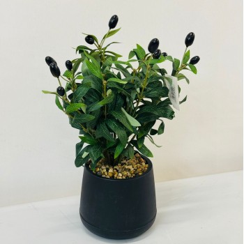 نبتة ديكور أنيقة بتصميم عصري بسيط، تأتي في وعاء دائري اسود 40سم 