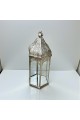 فانوس ديكوري فاخر مصنوع من معدن عالي الجودة بلون فضي لامع70×28×28سم 