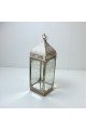 فانوس ديكوري فاخر مصنوع من معدن عالي الجودة بلون فضي لامع70×24×24سم 