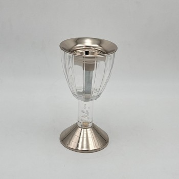 مبخرة أنيقة بتصميم فاخر تجمع بين الاستيل اللامع والزجاج الشفاف20×10×10سم 