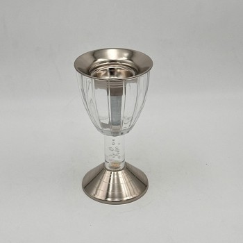 مبخرة أنيقة بتصميم فاخر تجمع بين الاستيل اللامع والزجاج الشفاف20×10×10سم 