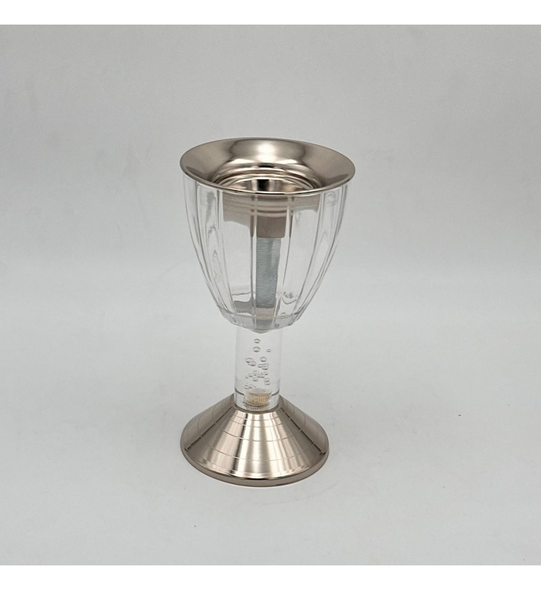 مبخرة أنيقة بتصميم فاخر تجمع بين الاستيل اللامع والزجاج الشفاف20×10×10سم 