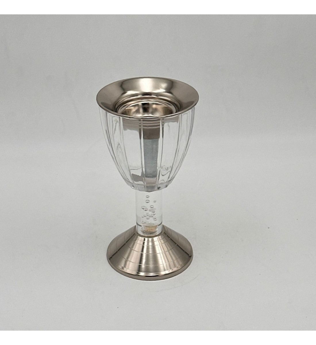 مبخرة أنيقة بتصميم فاخر تجمع بين الاستيل اللامع والزجاج الشفاف20×10×10سم 