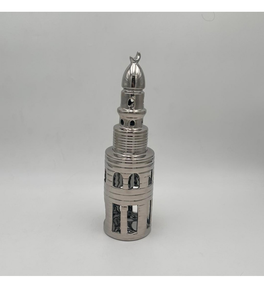 تحفة ديكورية أنيقة مصنوعة من السيراميك عالي الجودة بلمسة لامعة جذابة، 32×11×11سم 