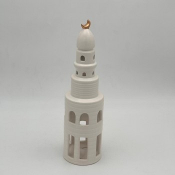 تحفة ديكورية أنيقة مصنوعة من السيراميك عالي الجودة بلمسة لامعة جذابة، 32×11×11سم 