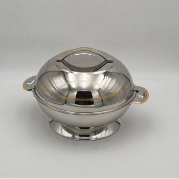  حافظة  طعام أنيق من الستانلس ستيل بغطاء –فضي 30سم تقريبا 