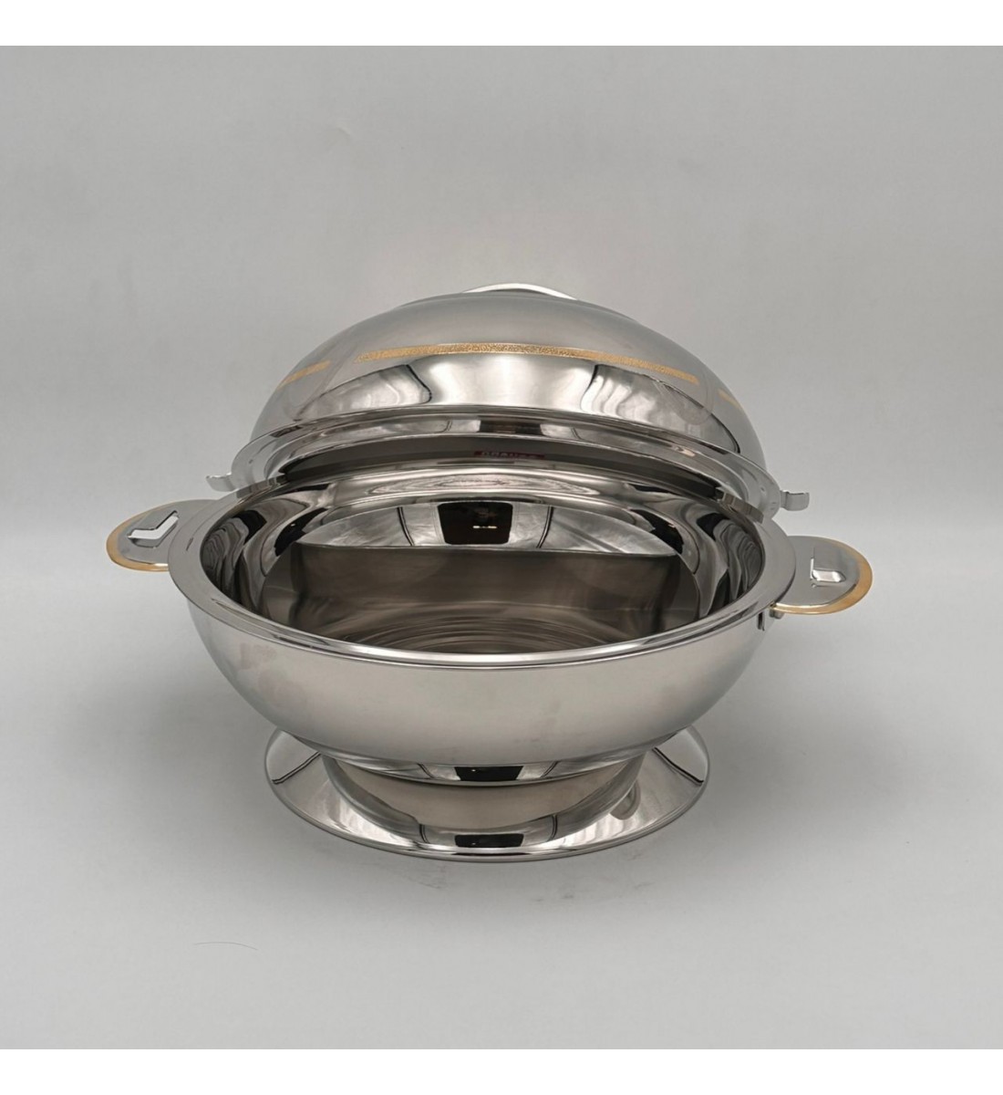  حافظة  طعام أنيق من الستانلس ستيل بغطاء –فضي 30سم تقريبا 