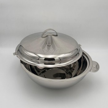  حافظة  طعام أنيق من الستانلس ستيل بغطاء –فضي 3.5لتر تقريبا 