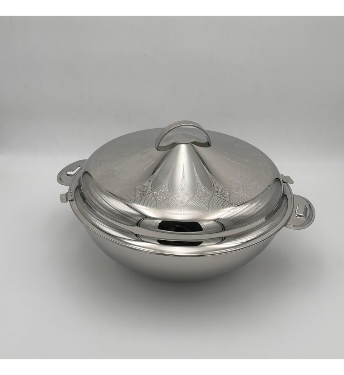  حافظة  طعام أنيق من الستانلس ستيل بغطاء –فضي 3.5لتر تقريبا 