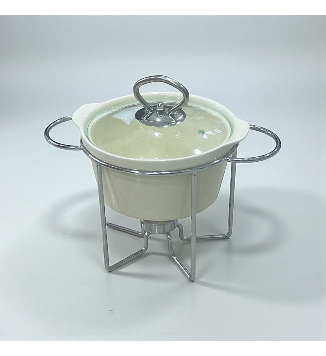 سخان بوفية صحن تقديم سيراميك لتسخين الطعام مزود بغطاء بتصميم فريد 1.5لتر تقريبا 