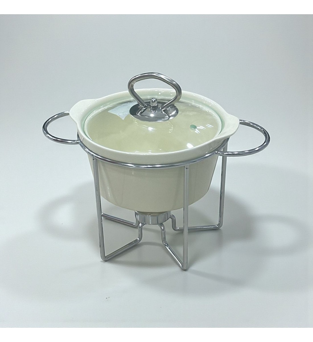 سخان بوفية صحن تقديم سيراميك لتسخين الطعام مزود بغطاء بتصميم فريد 1.5لتر تقريبا 