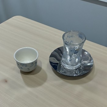 طقم كاسات وفناجين مع الصحن 36قطعه