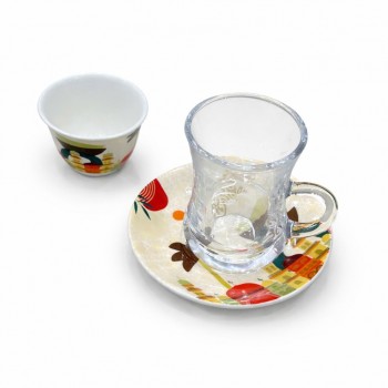 طقم كاسات وفناجين مع الصحن 36قطعه