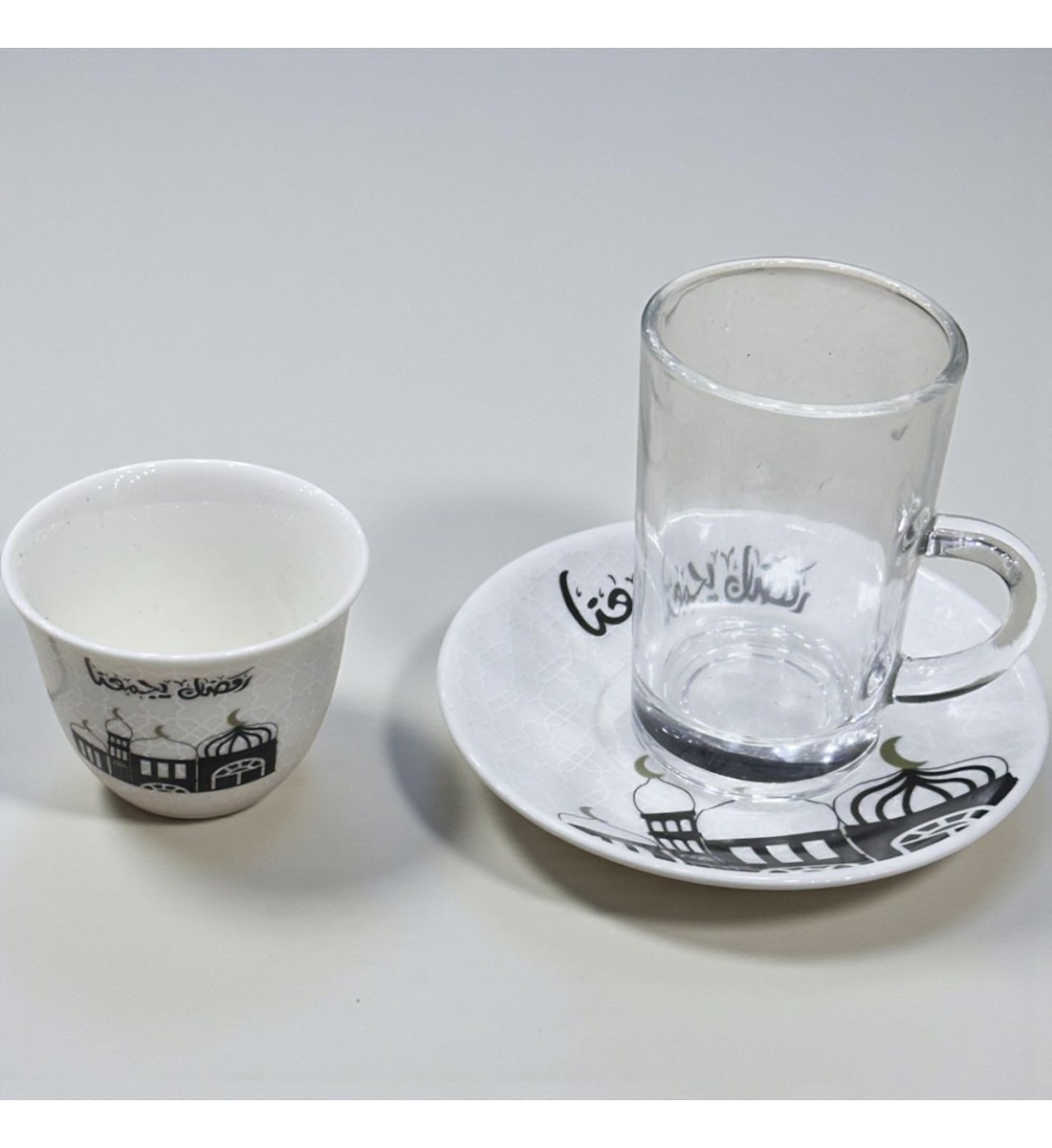 طقم كاسات وفناجين مع الصحن 36قطعه