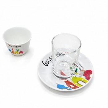 طقم كاسات وفناجين مع الصحن 36قطعه