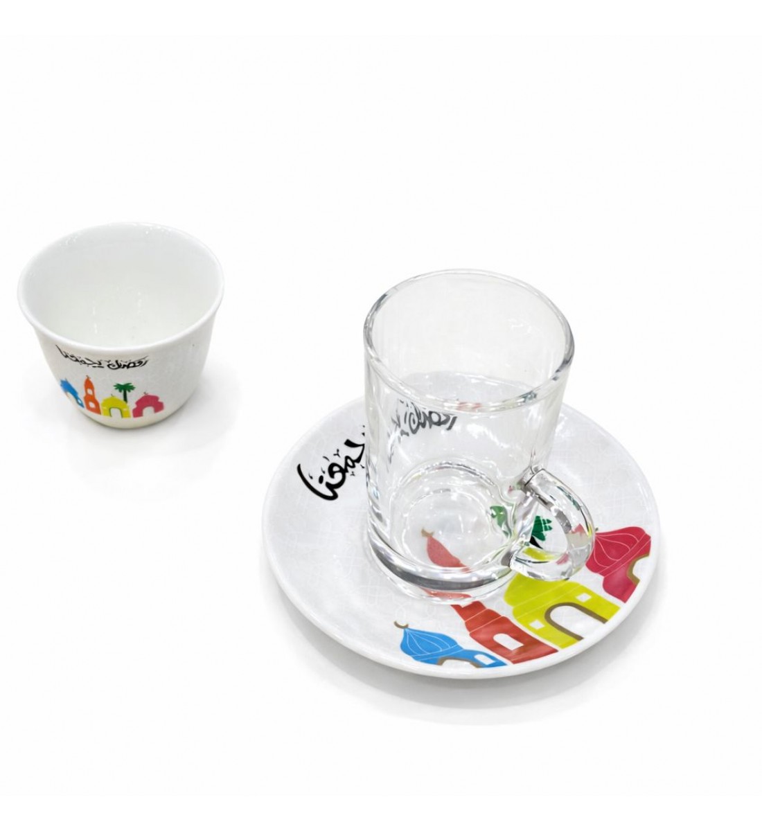 طقم كاسات وفناجين مع الصحن 36قطعه