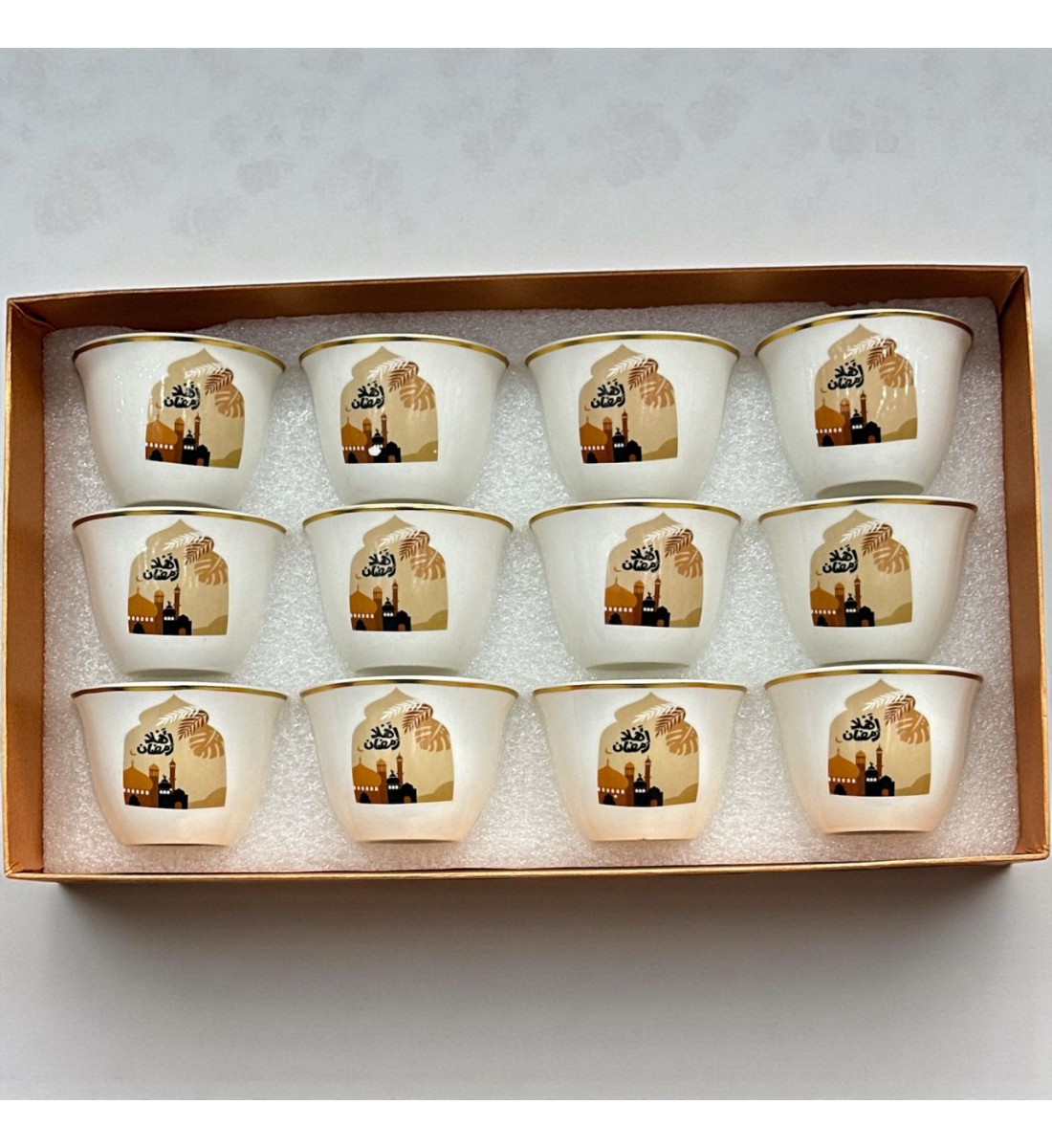 طقم بيالات (6) حبة بنقشة رمضانية 