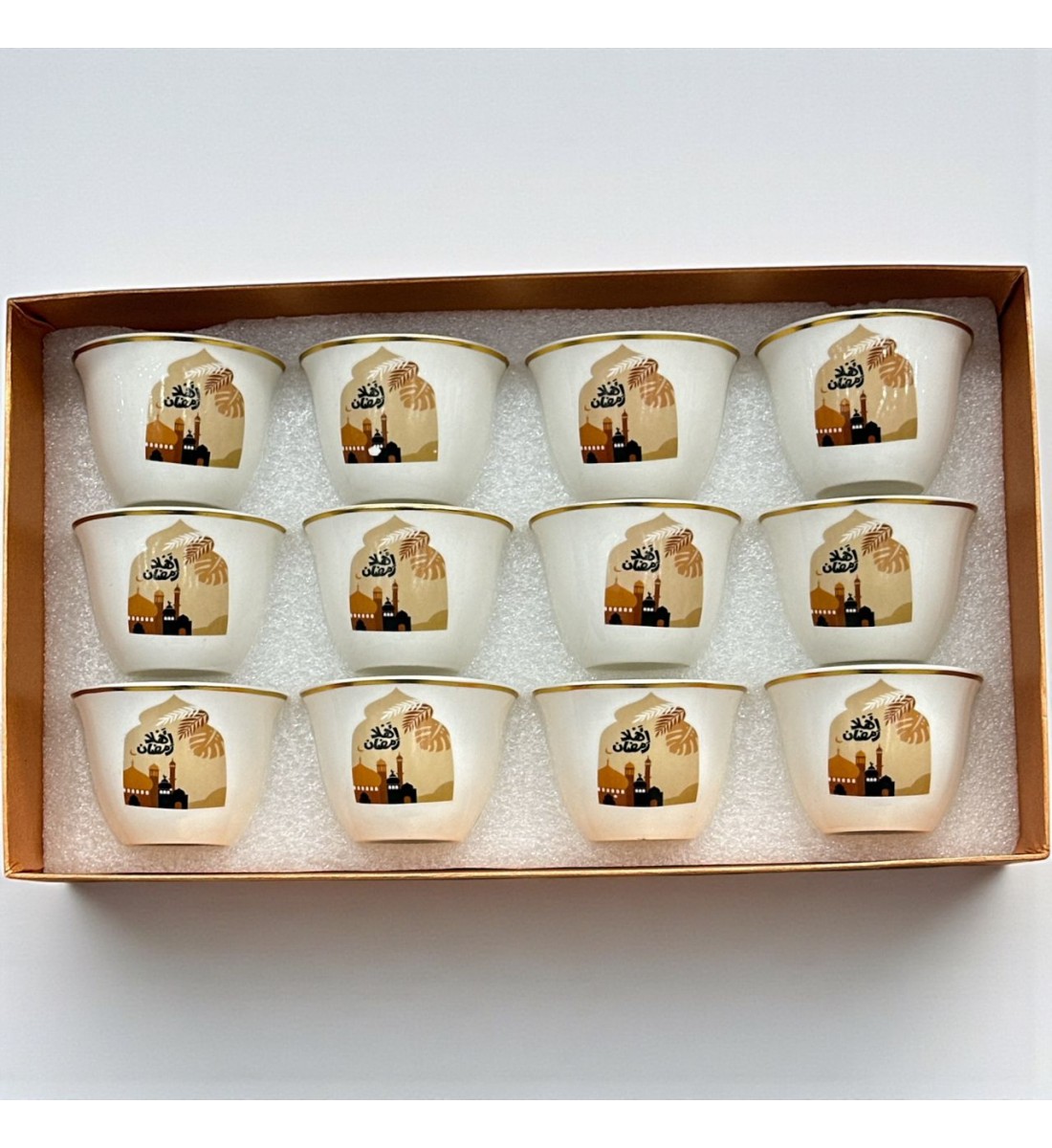 طقم بيالات (6) حبة بنقشة رمضانية 