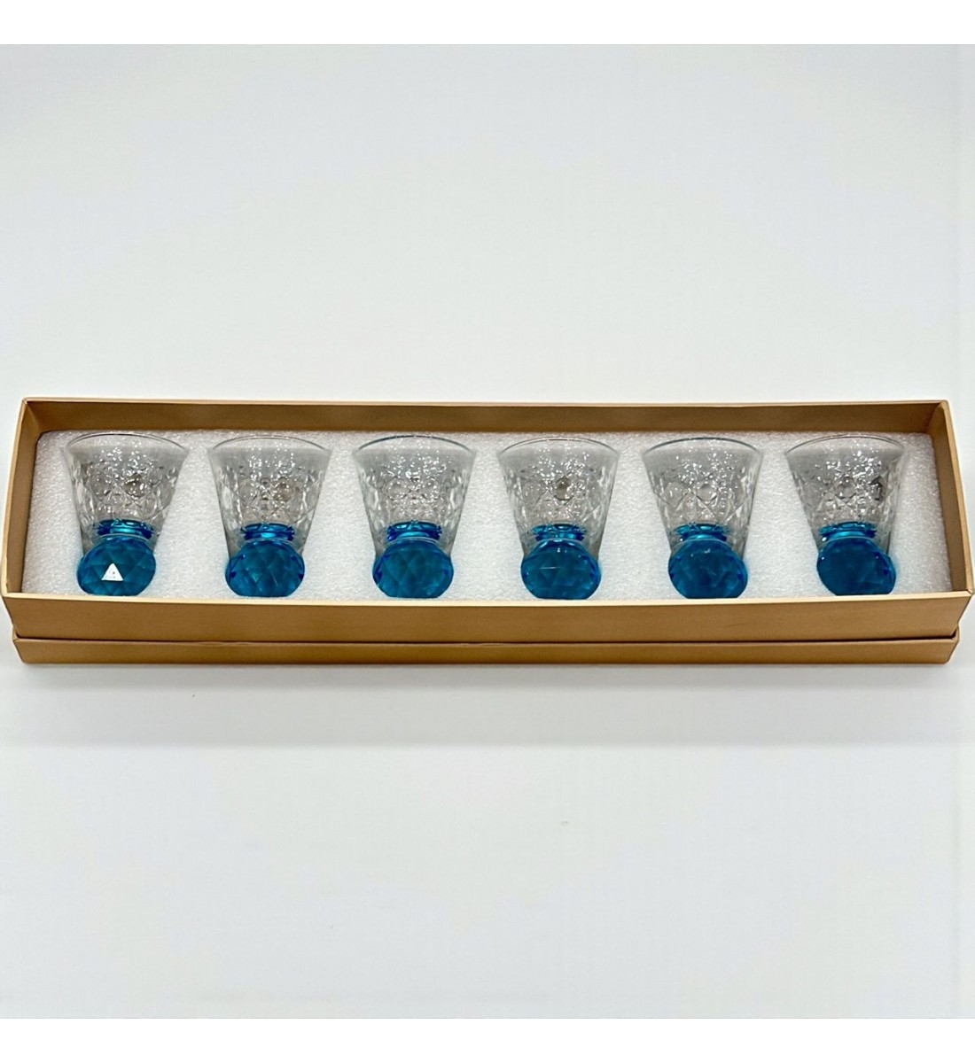 طقم بيالات (6) حبة بقاعده زجاج  