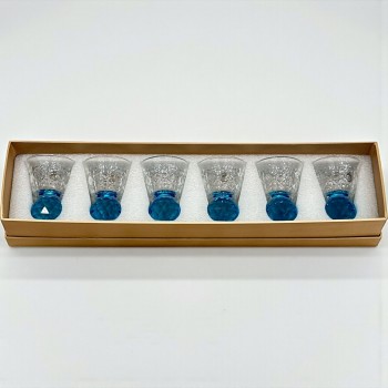 طقم بيالات (6) حبة بقاعده زجاج  