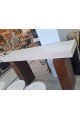  طاولة مدخل خشب بني سطح  بديل الرخام بيج  160×40×90سم 