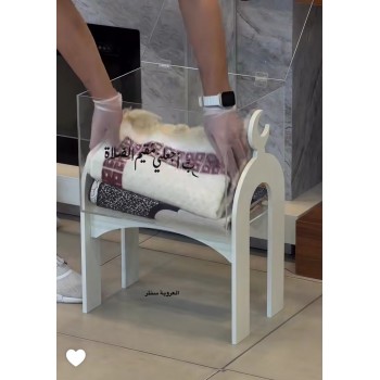 بوكس اكريلك سجادات مع قاعدة خشبي بيج 30×40×47سم 