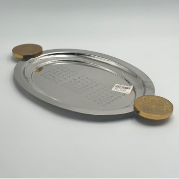 صحن تقديم معدنية فاخرة – تصميم أنيق وعصري40×22×2سم 