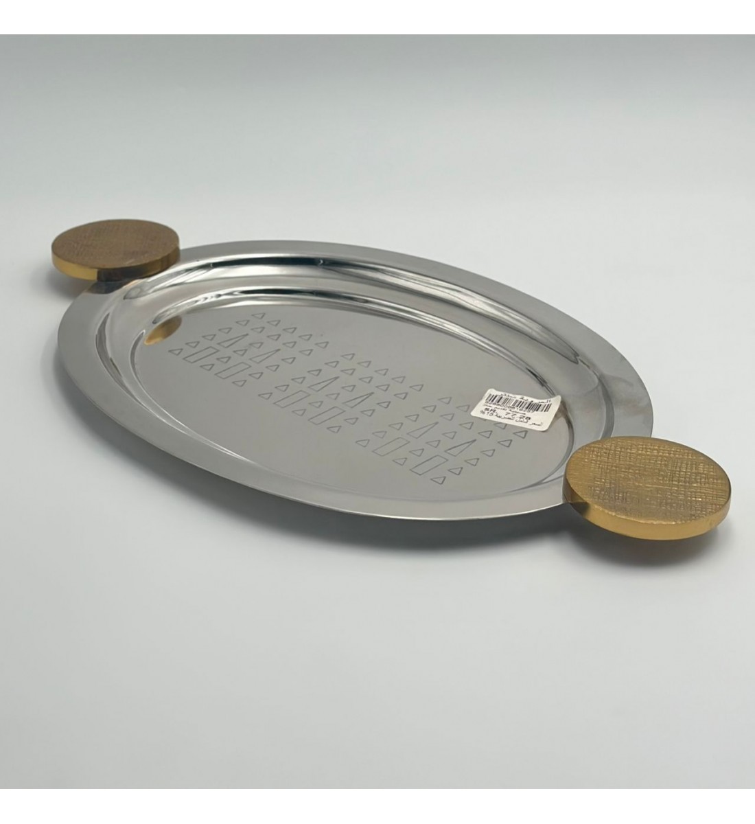 صحن تقديم معدنية فاخرة – تصميم أنيق وعصري40×22×2سم صحن تقديم معدنية فاخرة – تصميم أنيق وعصري40×22×2سم