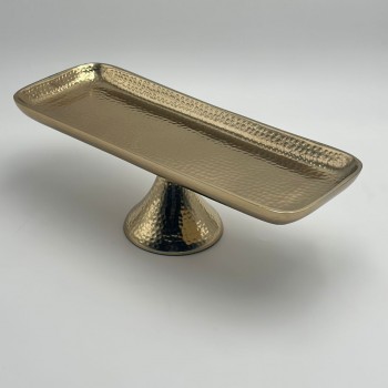 صحن تقديم معدنية فاخرة – تصميم أنيق وعصري34×13×11سم 