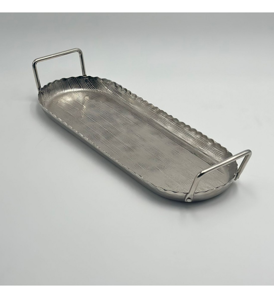 صحن تقديم معدنية فاخرة – تصميم أنيق وعصري 40×15×2سم 