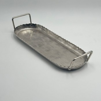 صحن تقديم معدنية فاخرة – تصميم أنيق وعصري 40×15×2سم 