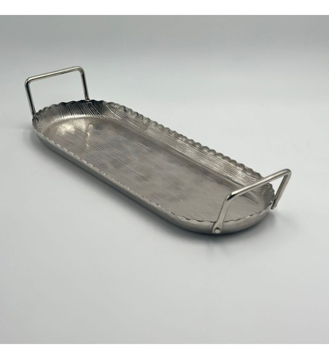 صحن تقديم معدنية فاخرة – تصميم أنيق وعصري 40×15×2سم 