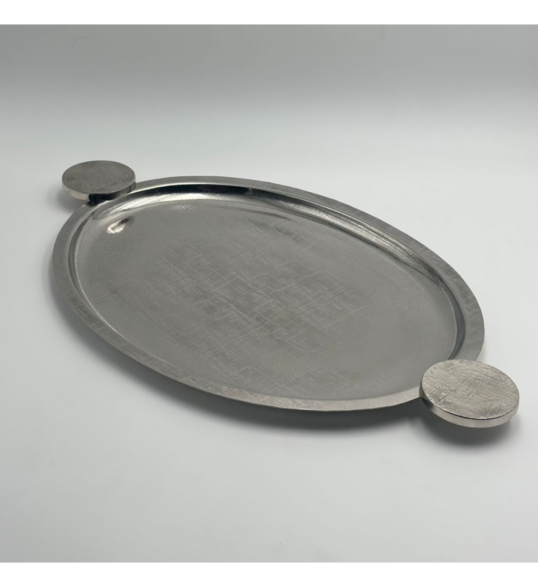 صحن تقديم معدنية فاخرة – تصميم أنيق وعصري 54×33×2سم 