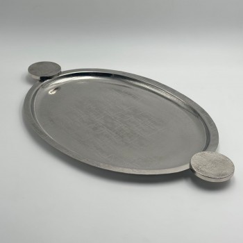 صحن تقديم معدنية فاخرة – تصميم أنيق وعصري 54×33×2سم 