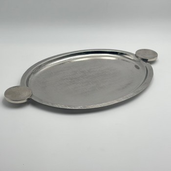صحن تقديم معدنية فاخرة – تصميم أنيق وعصري  54×33×2سم 