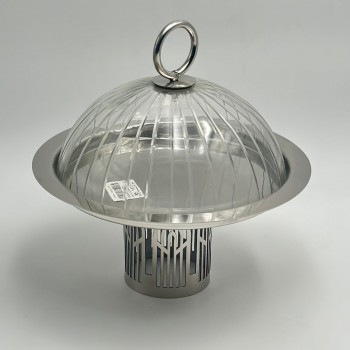 حامل كيك فضي بغطاء 25×25×25سم 