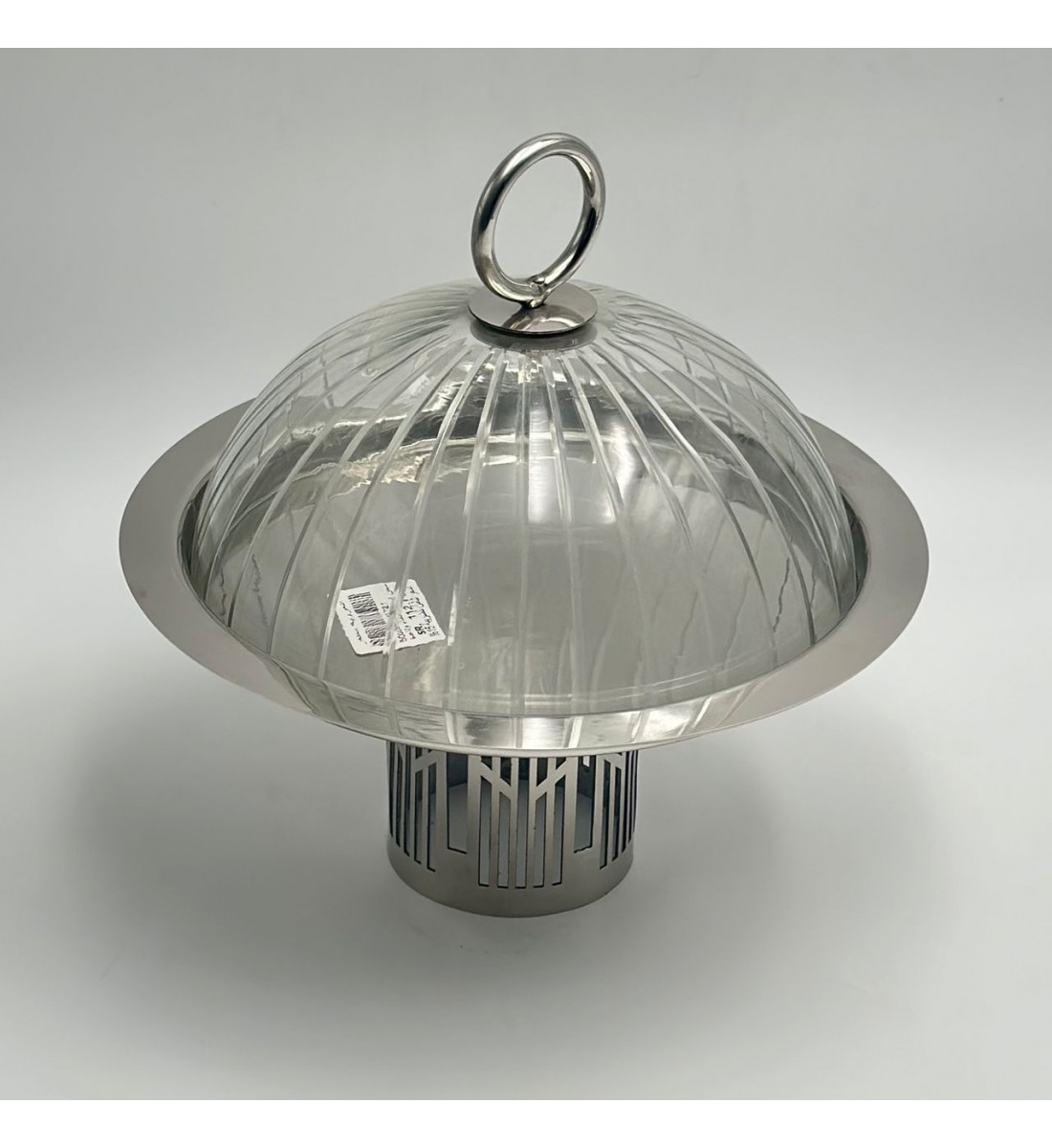 حامل كيك فضي بغطاء 25×25×25سم 