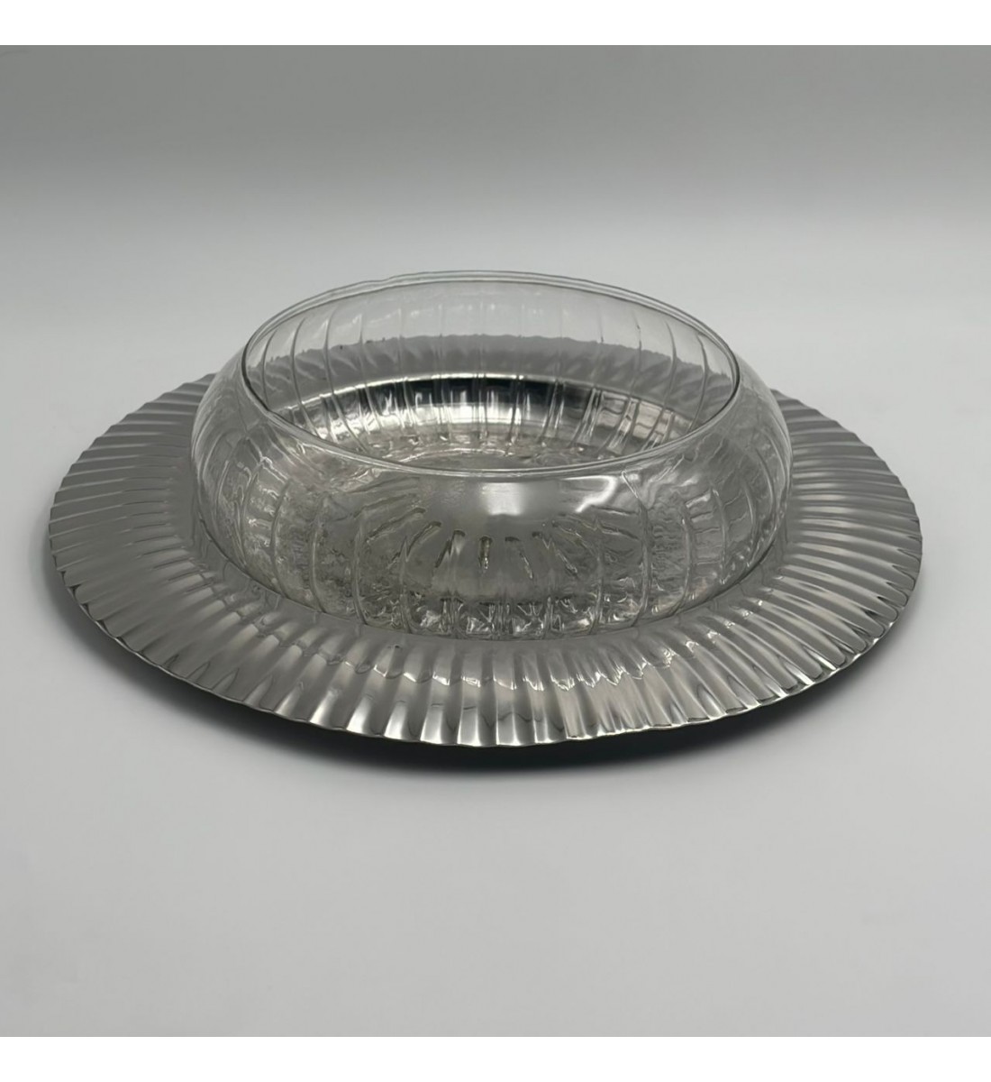 صحن ستيل هندي - فضي34×34×8سم 