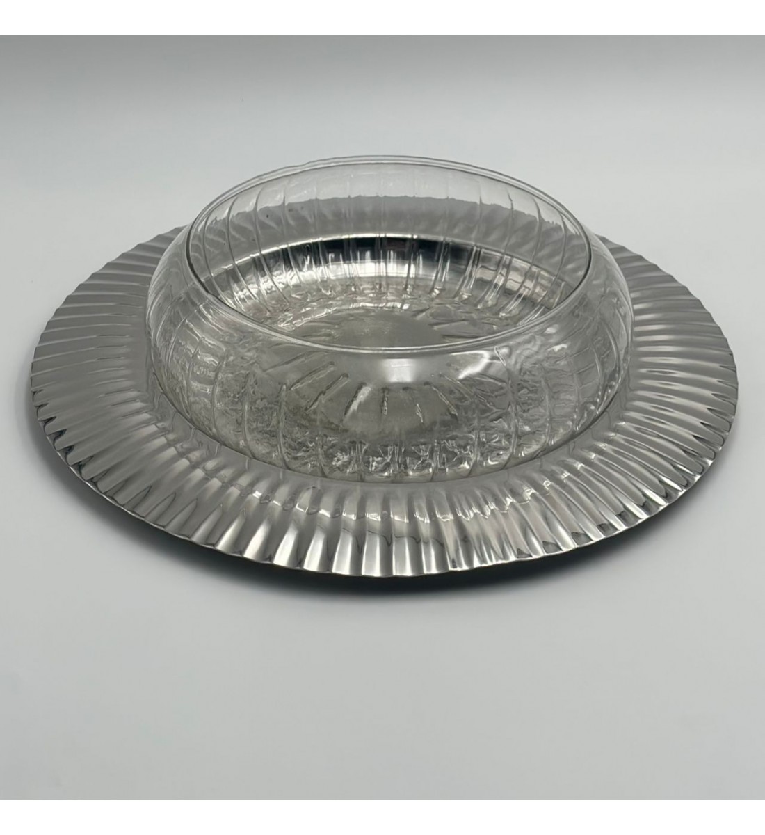 صحن ستيل هندي - فضي34×34×8سم 