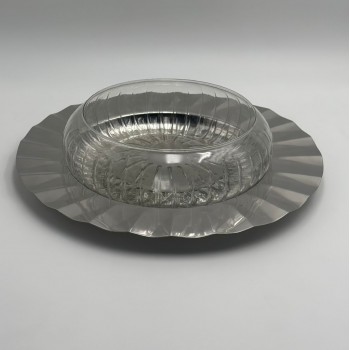 صحن ستيل هندي - فضي34×34×8سم 