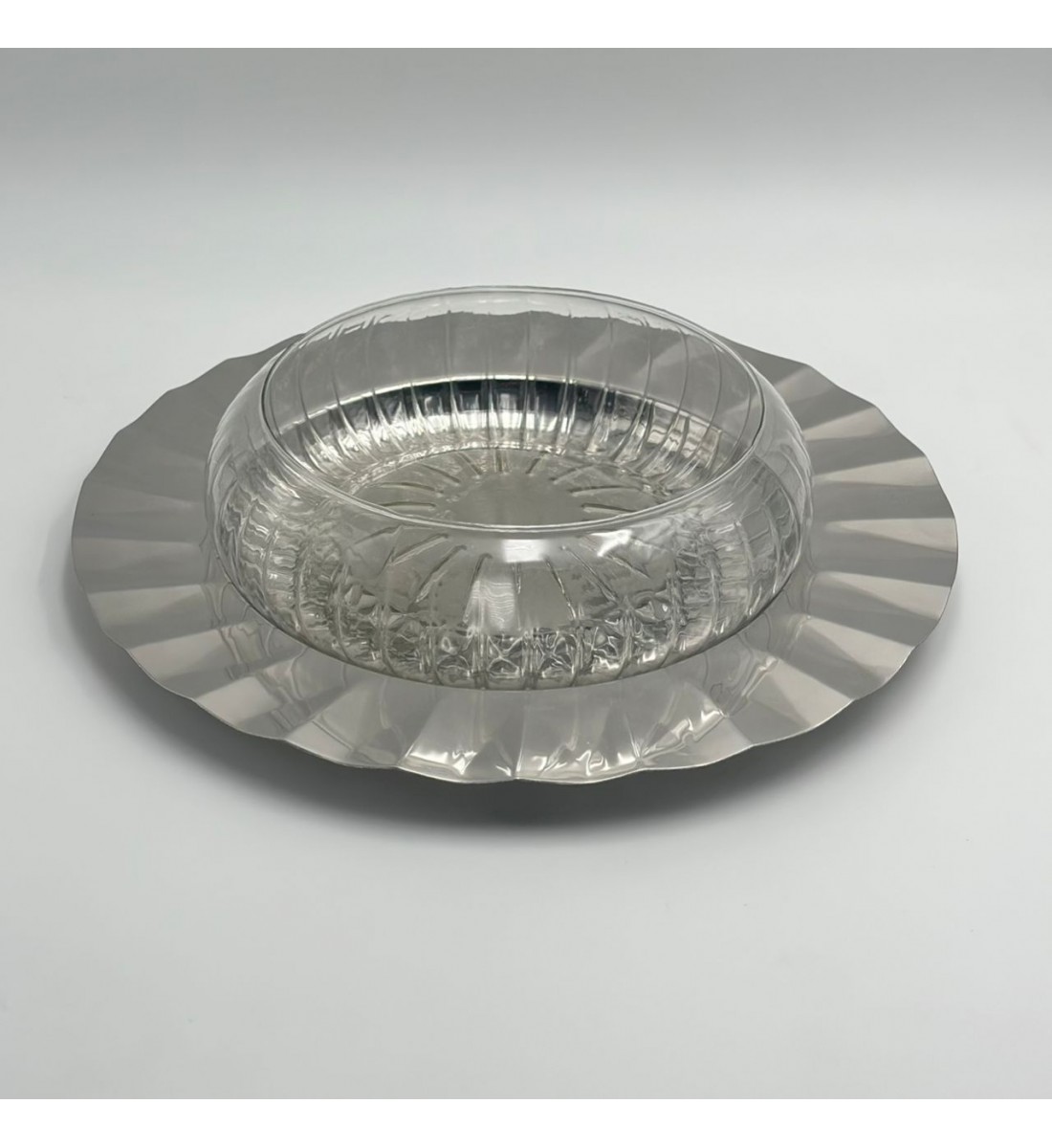 صحن ستيل هندي - فضي34×34×8سم صحن ستيل هندي - فضي34×34×8سم