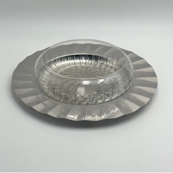 صحن ستيل هندي - فضي34×34×8سم 