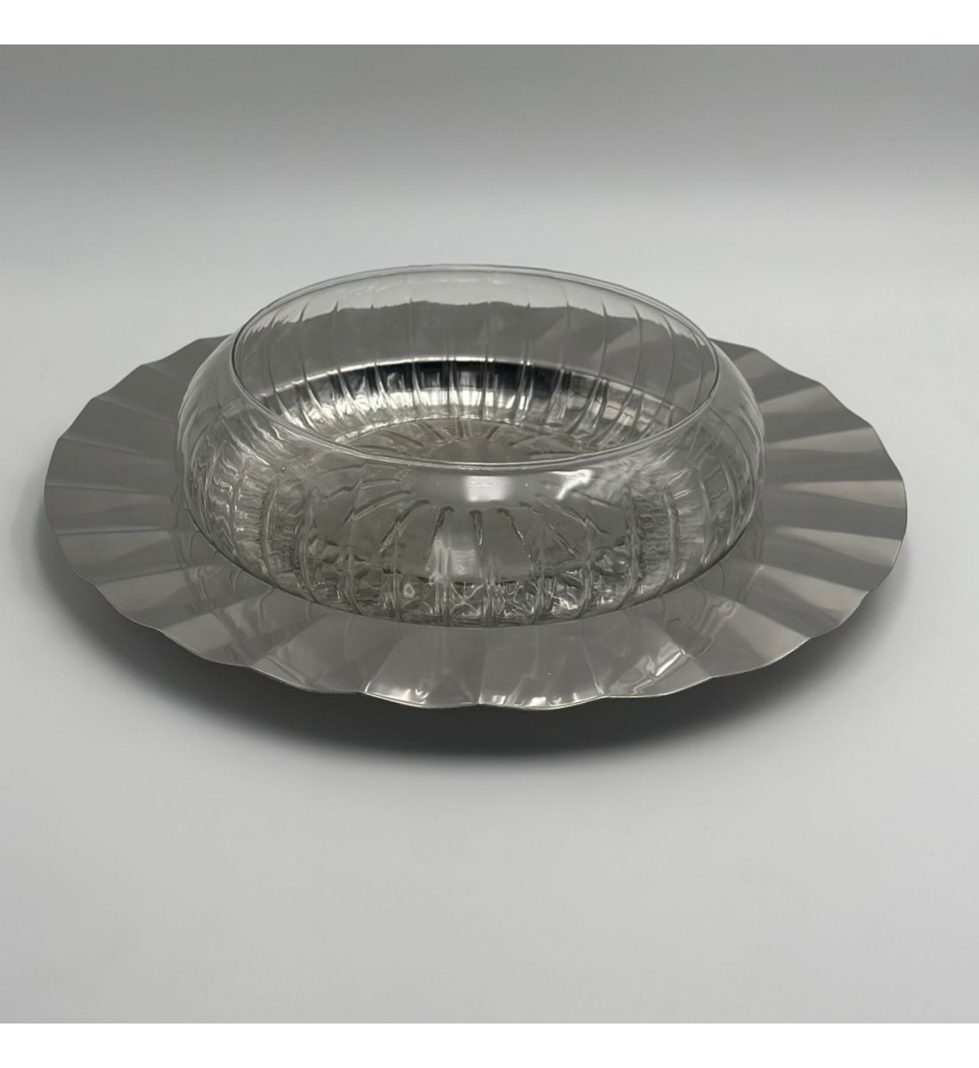 صحن ستيل هندي - فضي34×34×8سم صحن ستيل هندي - فضي34×34×8سم