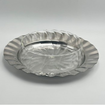 صحن ستيل هندي - فضي 32×32×8سم