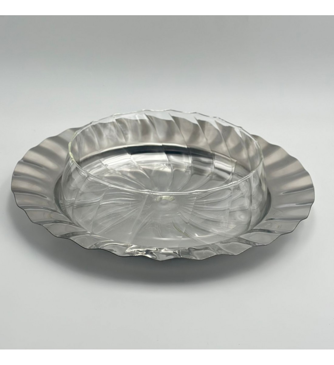 صحن ستيل هندي - فضي 32×32×8سم