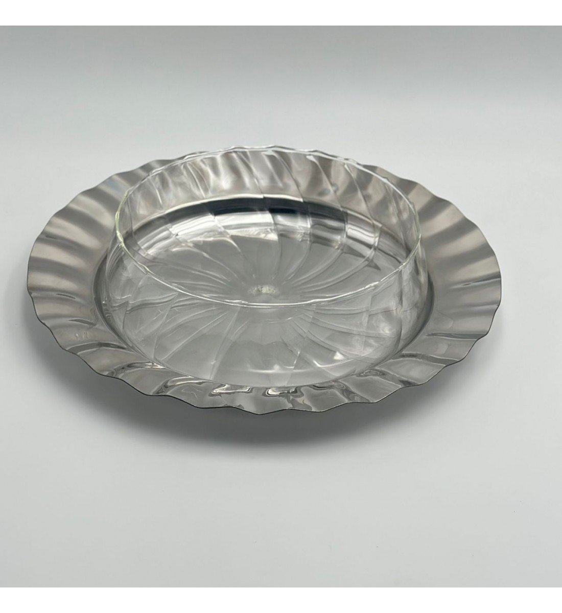 صحن ستيل هندي - فضي 32×32×8سم