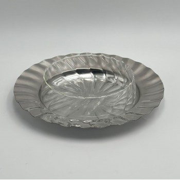 صحن ستيل هندي - فضي 25×25×7سم 