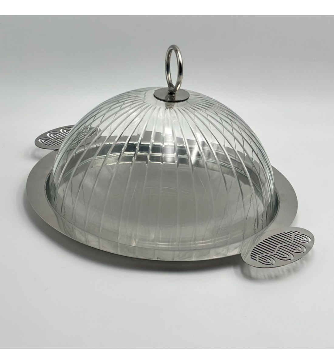 حامل كيك فضي بغطاء  39×30×20سم 