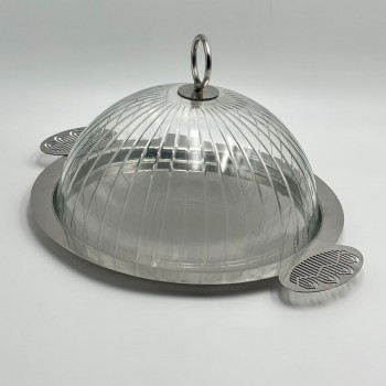 حامل كيك فضي بغطاء  39×30×20سم 